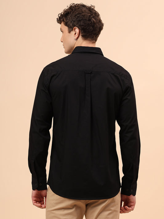Casual Shirt for Men | Breathable & Soft with Color Fastness Regular Fit Spread Collar Neck Cotton Fabric Solid Pattern