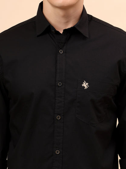 Casual Shirt for Men | Breathable & Soft with Color Fastness Regular Fit Spread Collar Neck Cotton Fabric Solid Pattern