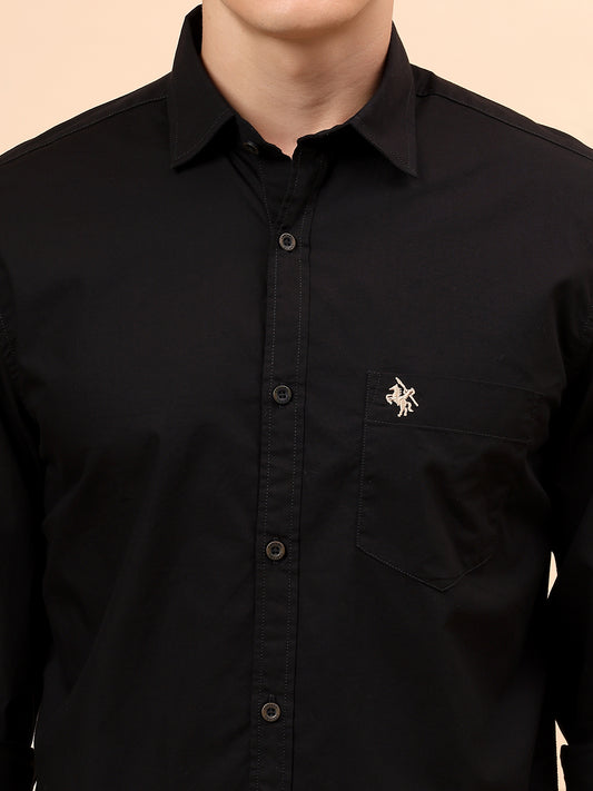 Casual Shirt for Men | Breathable & Soft with Color Fastness Regular Fit Spread Collar Neck Cotton Fabric Solid Pattern