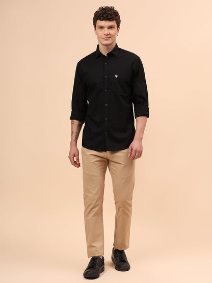 Casual Shirt for Men | Breathable & Soft with Color Fastness Regular Fit Spread Collar Neck Cotton Fabric Solid Pattern
