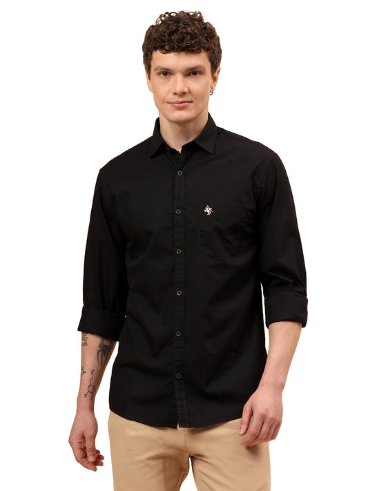 Casual Shirt for Men | Breathable & Soft with Color Fastness Regular Fit Spread Collar Neck Cotton Fabric Solid Pattern