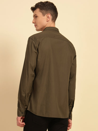 Casual Shirt for Men | Breathable & Soft with Color Fastness Regular Fit Cotton Fabric Solid Pattern