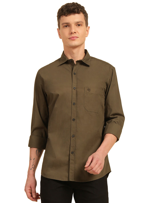 Casual Shirt for Men | Breathable & Soft with Color Fastness Regular Fit Cotton Fabric Solid Pattern