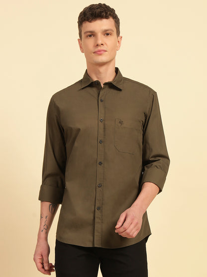 Casual Shirt for Men | Breathable & Soft with Color Fastness Regular Fit Cotton Fabric Solid Pattern