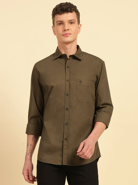 Casual Shirt for Men | Breathable & Soft with Color Fastness Regular Fit Cotton Fabric Solid Pattern