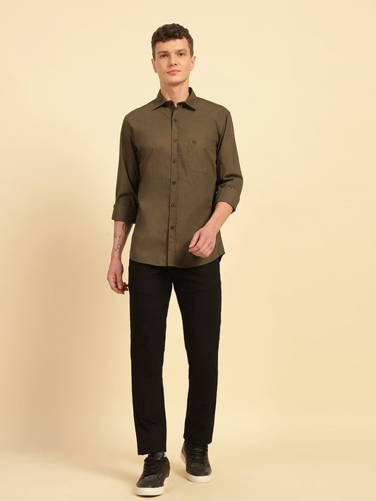 Casual Shirt for Men | Breathable & Soft with Color Fastness Regular Fit Cotton Fabric Solid Pattern