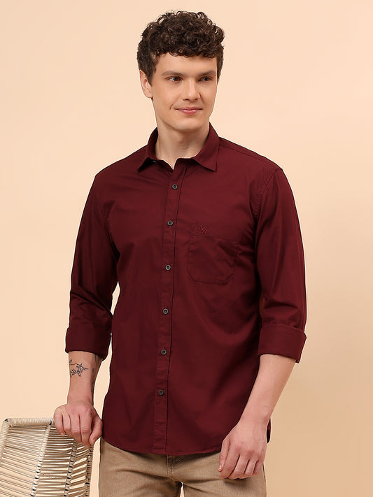 Casual Shirt for Men | Breathable & Soft with Color Fastness Regular Fit Spread Collar Neck Cotton Fabric Solid Pattern