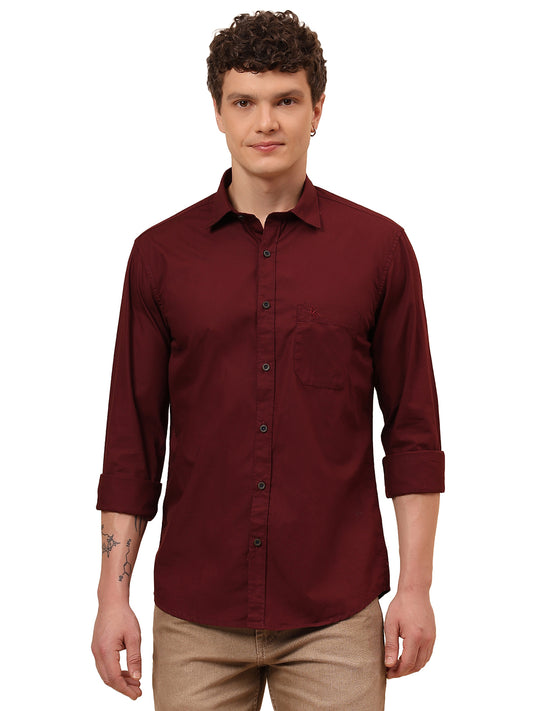 Casual Shirt for Men | Breathable & Soft with Color Fastness Regular Fit Spread Collar Neck Cotton Fabric Solid Pattern