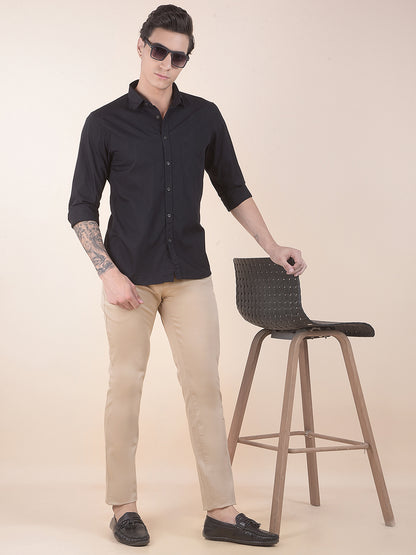 Casual Shirt for Men | Breathable & Soft with Color Fastness Slim Fit Pure Cotton Fabric Solid Pattern