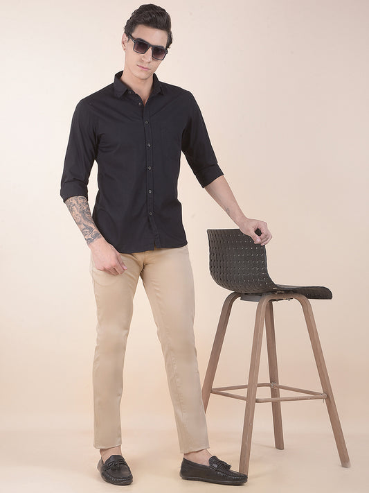 Casual Shirt for Men | Breathable & Soft with Color Fastness Slim Fit Pure Cotton Fabric Solid Pattern