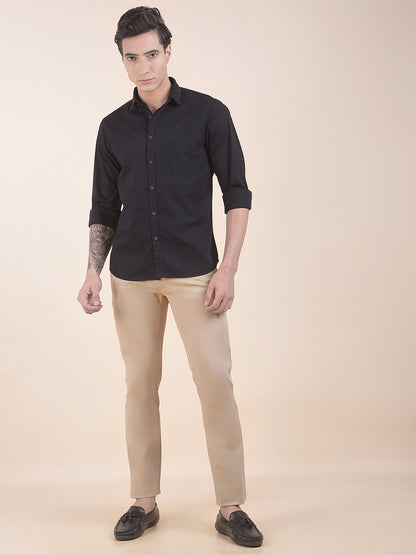 Casual Shirt for Men | Breathable & Soft with Color Fastness Slim Fit Pure Cotton Fabric Solid Pattern
