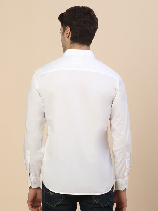 Casual Shirt for Men | Breathable & Soft with Color Fastness Regular Fit Spread Collar Neck Cotton Fabric Solid Pattern