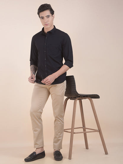 Casual Shirt for Men | Breathable & Soft with Color Fastness Slim Fit Pure Cotton Fabric Solid Pattern