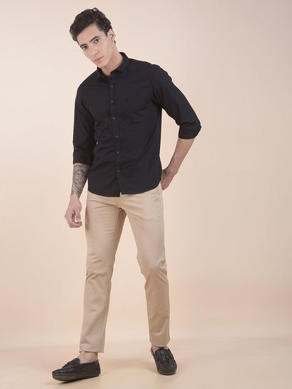 Casual Shirt for Men | Breathable & Soft with Color Fastness Slim Fit Pure Cotton Fabric Solid Pattern