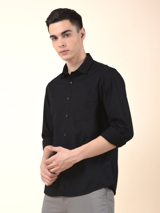 Casual Shirt for Men | Breathable & Soft with Color Fastness Slim Cotton Fabric Solid Pattern