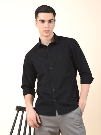 Casual Shirt for Men | Breathable & Soft with Color Fastness Slim Cotton Fabric Solid Pattern