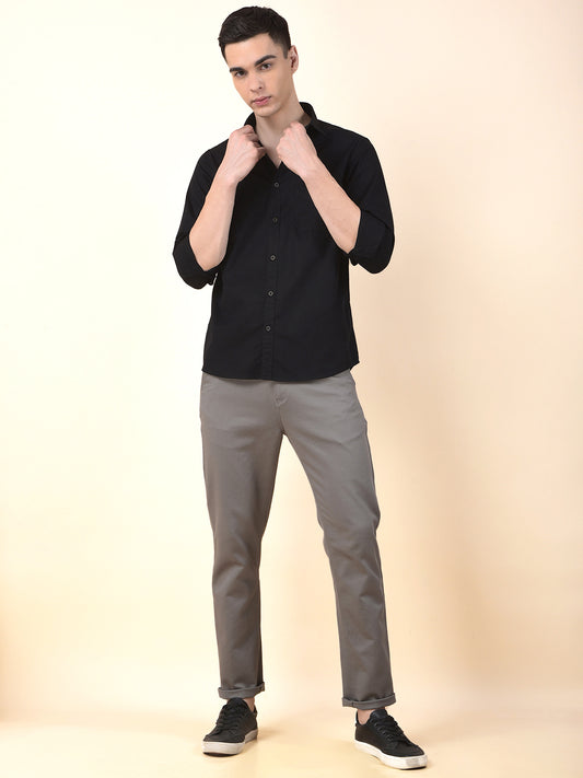 Casual Shirt for Men | Breathable & Soft with Color Fastness Slim Cotton Fabric Solid Pattern