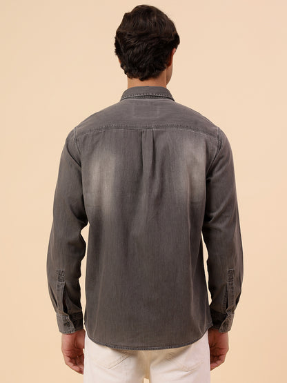 Casual Shirt for Men | Breathable & Soft with Color Fastness Regular Fit Spread Collar Neck Cotton Fabric Solid Pattern
