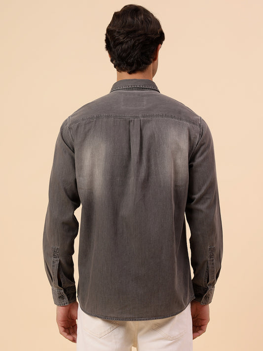 Casual Shirt for Men | Breathable & Soft with Color Fastness Regular Fit Spread Collar Neck Cotton Fabric Solid Pattern