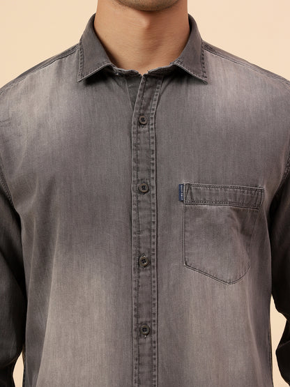 Casual Shirt for Men | Breathable & Soft with Color Fastness Regular Fit Spread Collar Neck Cotton Fabric Solid Pattern
