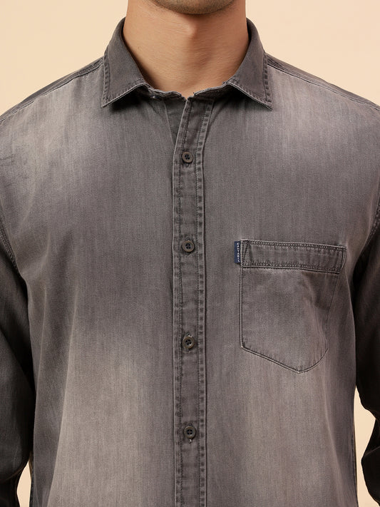 Casual Shirt for Men | Breathable & Soft with Color Fastness Regular Fit Spread Collar Neck Cotton Fabric Solid Pattern