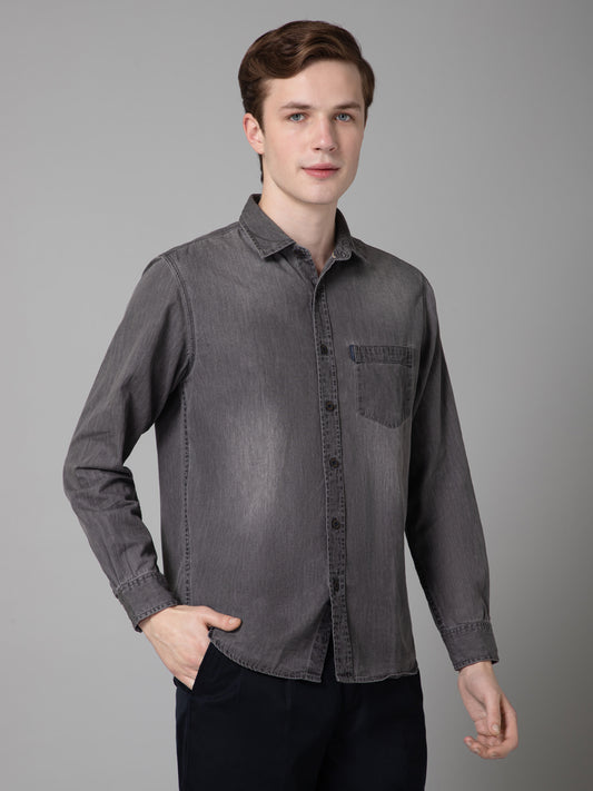 Casual Shirt for Men | Breathable & Soft with Color Fastness Regular Fit Spread Collar Neck Cotton Fabric Solid Pattern