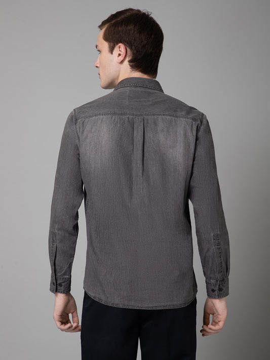 Casual Shirt for Men | Breathable & Soft with Color Fastness Regular Fit Spread Collar Neck Cotton Fabric Solid Pattern