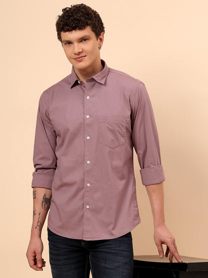 Casual Shirt for Men | Breathable & Soft with Color Fastness Regular Fit Spread Collar Neck Cotton Blend Fabric Solid Pattern