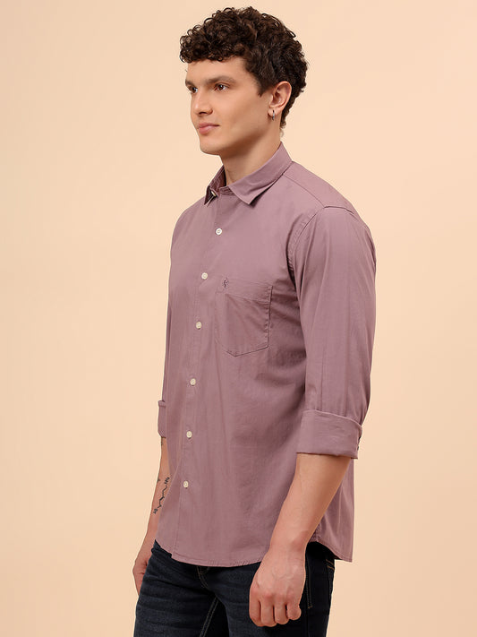 Casual Shirt for Men | Breathable & Soft with Color Fastness Regular Fit Spread Collar Neck Cotton Blend Fabric Solid Pattern