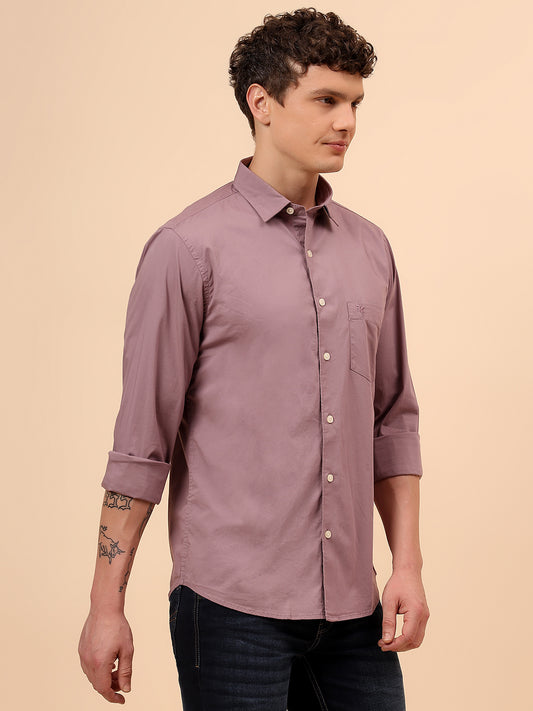 Casual Shirt for Men | Breathable & Soft with Color Fastness Regular Fit Spread Collar Neck Cotton Blend Fabric Solid Pattern