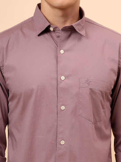 Casual Shirt for Men | Breathable & Soft with Color Fastness Regular Fit Spread Collar Neck Cotton Blend Fabric Solid Pattern