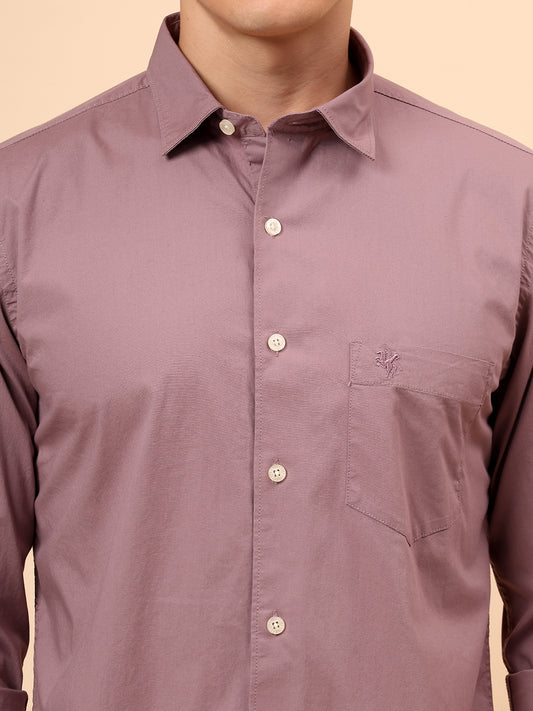 Casual Shirt for Men | Breathable & Soft with Color Fastness Regular Fit Spread Collar Neck Cotton Blend Fabric Solid Pattern