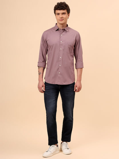 Casual Shirt for Men | Breathable & Soft with Color Fastness Regular Fit Spread Collar Neck Cotton Blend Fabric Solid Pattern