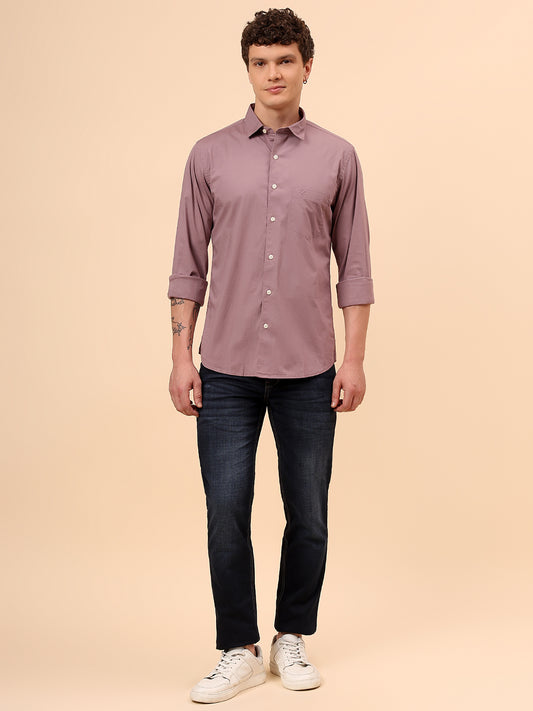Casual Shirt for Men | Breathable & Soft with Color Fastness Regular Fit Spread Collar Neck Cotton Blend Fabric Solid Pattern