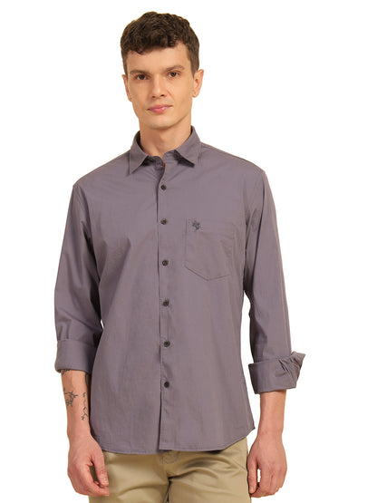 Casual Shirt for Men | Breathable & Soft with Color Fastness Slim Fit Cotton Blend Fabric Solid Pattern