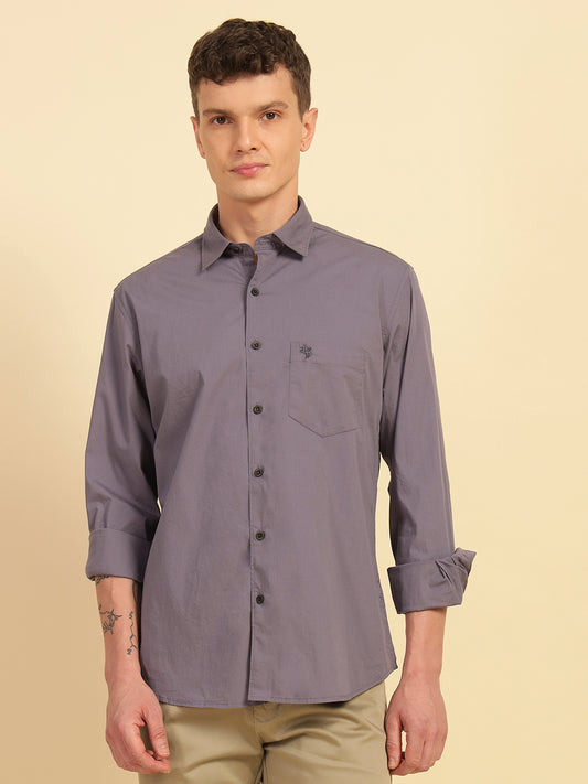 Casual Shirt for Men | Breathable & Soft with Color Fastness Slim Fit Cotton Blend Fabric Solid Pattern
