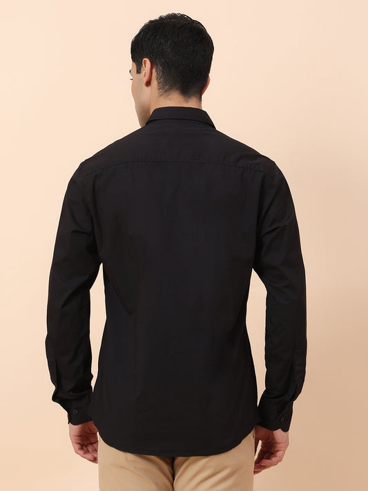 Casual Shirt for Men | Breathable & Soft with Color Fastness Slim Fit Spread Collar Cotton Blend Fabric Solid Pattern