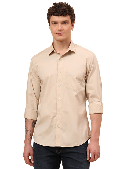 Casual Shirt for Men | Breathable & Soft with Color Fastness Regular Fit Spread Collar Neck Cotton Blend Fabric Solid Pattern