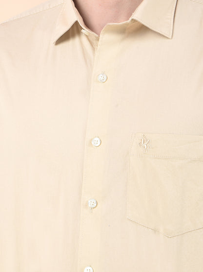 Casual Shirt for Men | Breathable & Soft with Color Fastness Slim Cotton Blend Fabric Solid Pattern