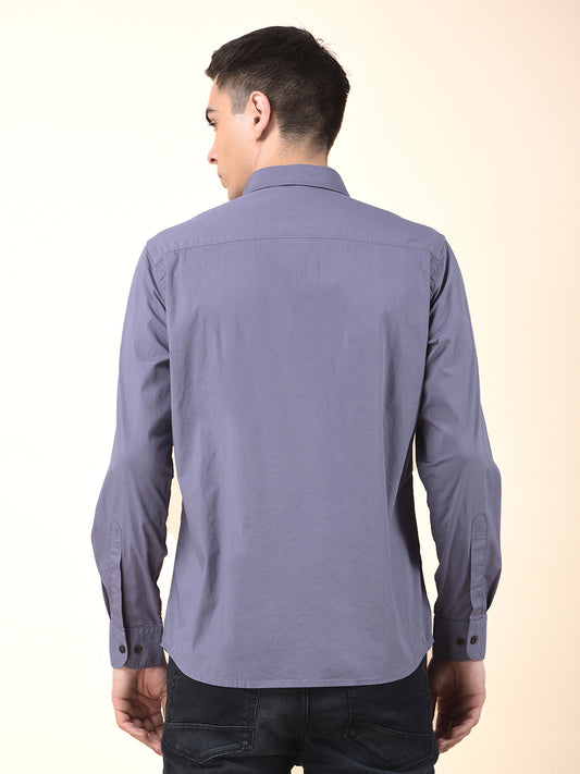 Casual Shirt for Men | Breathable & Soft with Color Fastness Slim Cotton Blend Fabric Solid Pattern