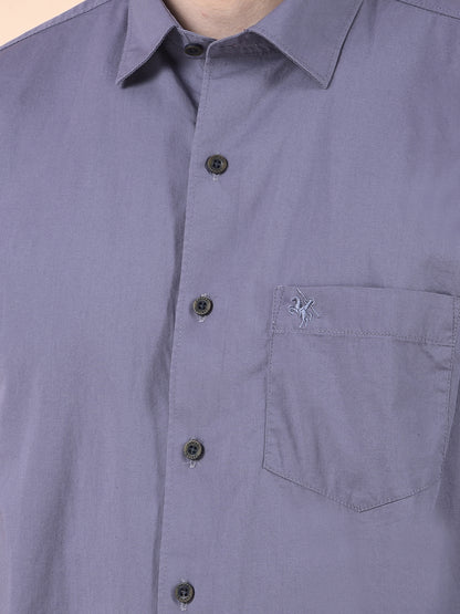 Casual Shirt for Men | Breathable & Soft with Color Fastness Slim Cotton Blend Fabric Solid Pattern