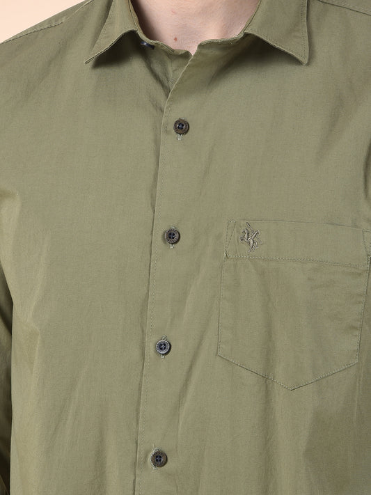 Casual Shirt for Men | Breathable & Soft with Color Fastness Slim Cotton Blend Fabric Solid Pattern