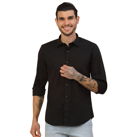 Men's Stylish Solid Casual Shirt | Regular Fit | Full Sleeve | Cotton Blend | Smart Casual Wear