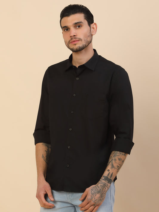 Men's Stylish Solid Casual Shirt | Regular Fit | Full Sleeve | Cotton Blend | Smart Casual Wear