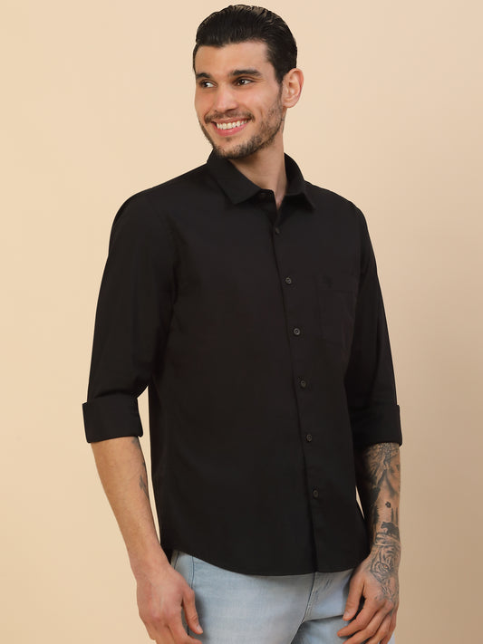 Men's Stylish Solid Casual Shirt | Regular Fit | Full Sleeve | Cotton Blend | Smart Casual Wear