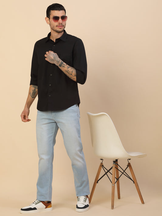 Men's Stylish Solid Casual Shirt | Regular Fit | Full Sleeve | Cotton Blend | Smart Casual Wear