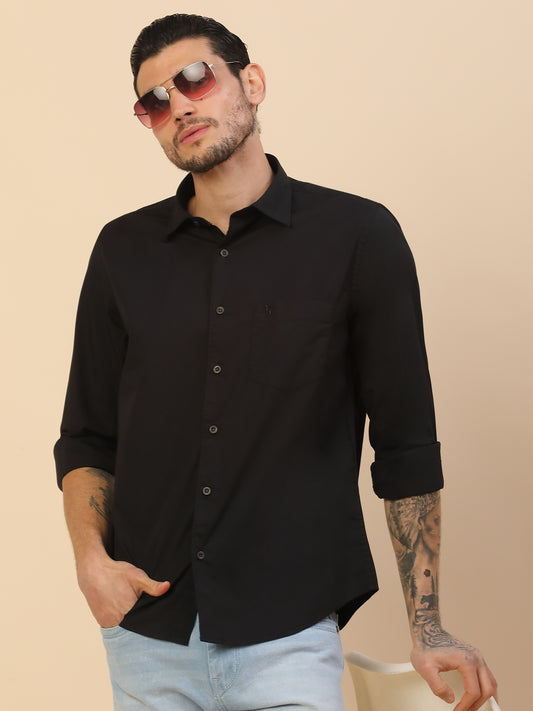 Men's Stylish Solid Casual Shirt | Regular Fit | Full Sleeve | Cotton Blend | Smart Casual Wear