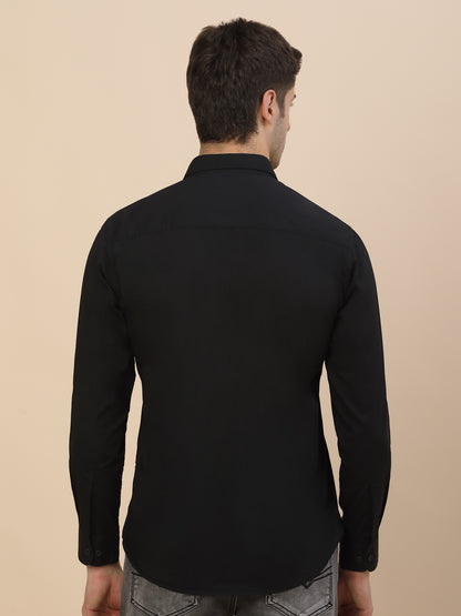 Casual Shirt for Men | Breathable & Soft with Color Fastness Regular Fit Spread Collar Neck Cotton Blend Fabric Solid Pattern