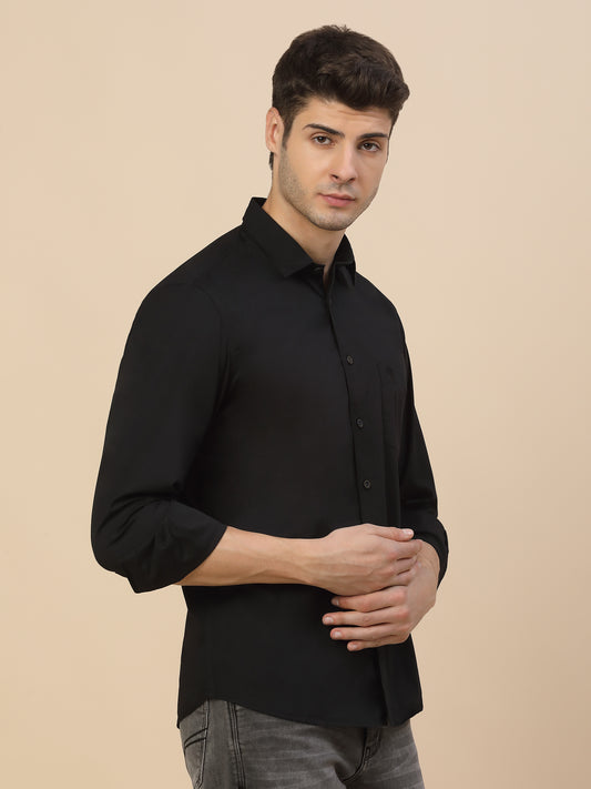 Casual Shirt for Men | Breathable & Soft with Color Fastness Regular Fit Spread Collar Neck Cotton Blend Fabric Solid Pattern