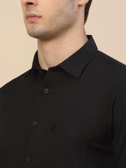 Casual Shirt for Men | Breathable & Soft with Color Fastness Regular Fit Spread Collar Neck Cotton Blend Fabric Solid Pattern